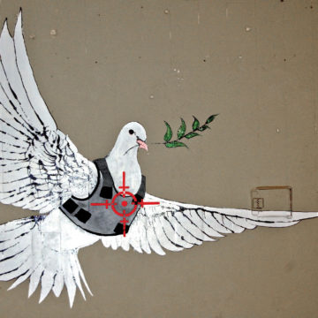 banksy armored dove of peace