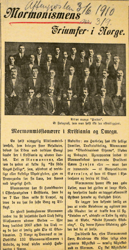 «Mormonismens Triumfer i Norge».