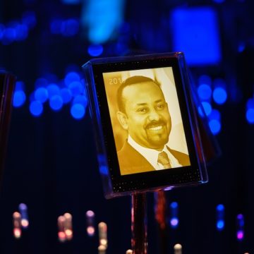 Portrettbilde av Abiy Ahmed Ali, i Nobels hage